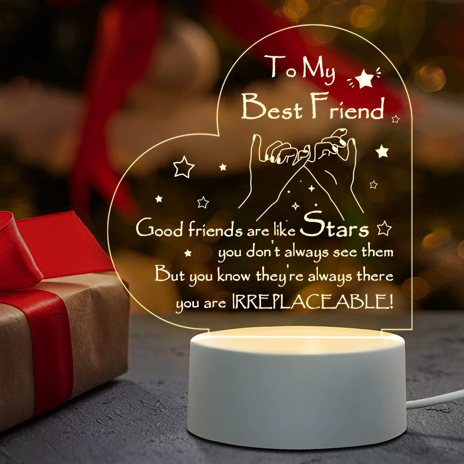 Friendship Gifts for Women Special Friends Gifts for Her Birthday, Christmas, Glass Heart Plaque with Best Friend Sayings Decorations