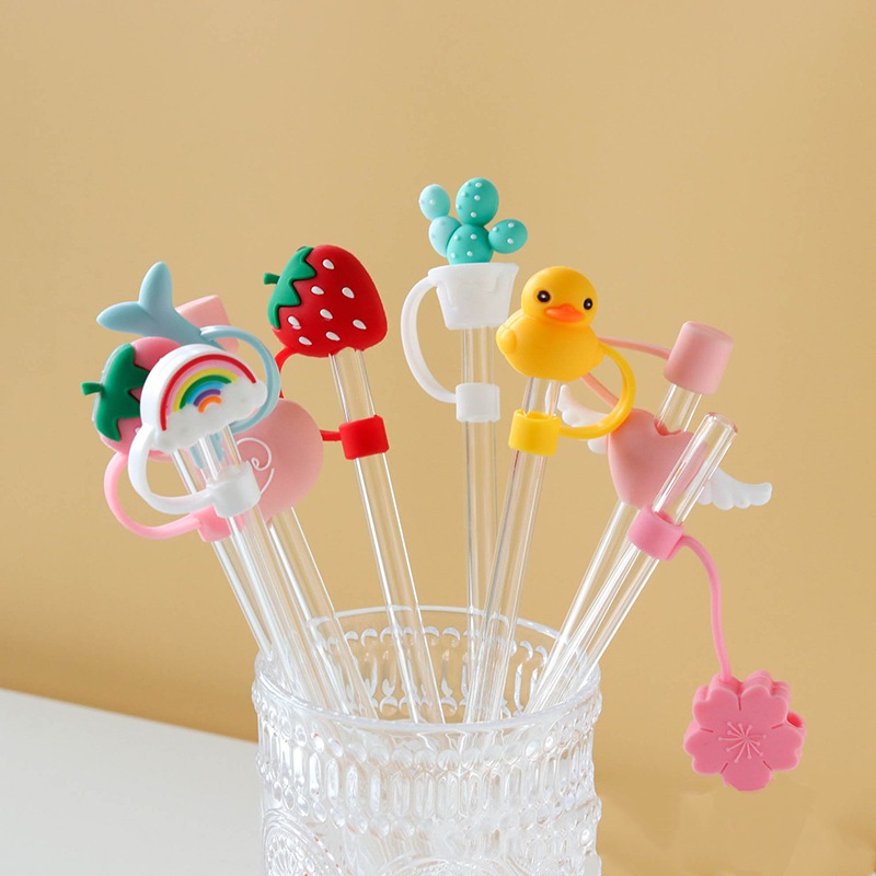 HEALLILY 17 Pcs Straw Cap Silicone Straw Plug Reusable Straw Toppers Straw  Plugs for Decor Straw Tips Drinking Straw Tip Silicone Straw Sleeve