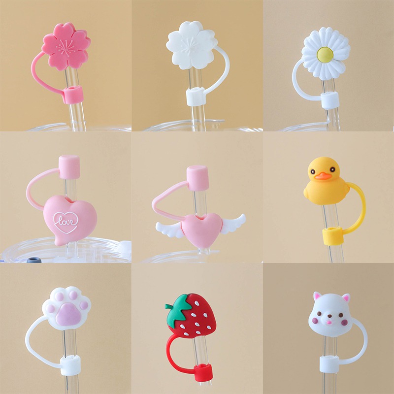 Best Sellers-new Starbucks Straw Plug Dust Cap Silicone Animal Cover Topper  Pipe Fittings
