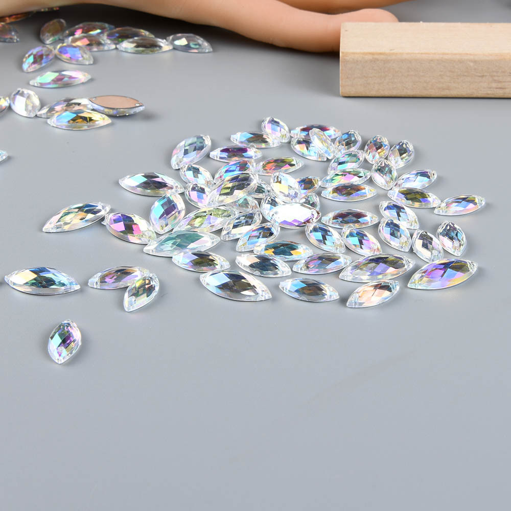 50pcs Sew on Acrylic Crystal Rhinestones DIY Clothing Accessories White, Size: As described