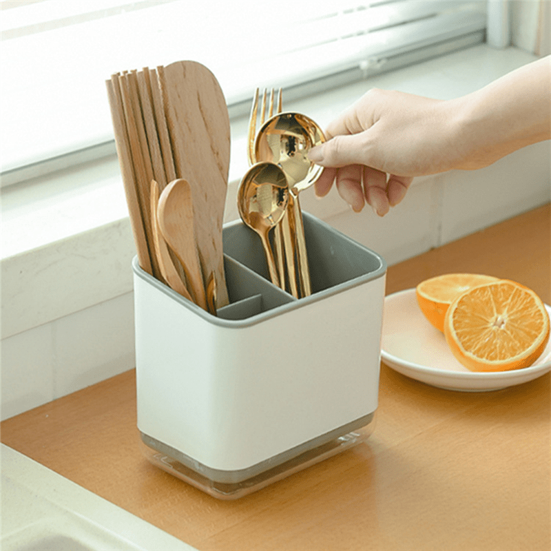 1pc Bamboo Wood Cutlery Storage Box Kitchen Restaurant Storage