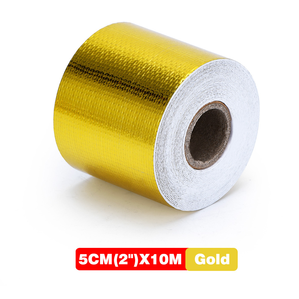 Heat Barrier Tape Roll, Golden Antiaging Good Insulation Heat Resistant  Wrap Aluminum Foil for Engine Cover for Bulk Heads(Golden 10M*5Cm):  : Tools & Home Improvement