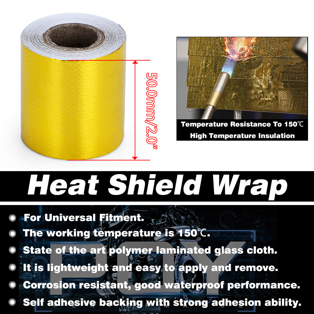 Exhaust Header Heat Pipe Insulation Shield Roll 5M Tape Thermal Wrap  Waterproof