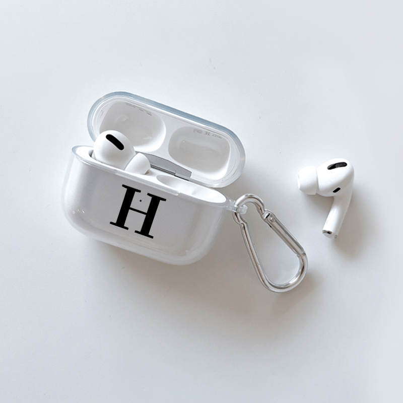 Letter H & Heart Graphic Pattern Earphone Clear Case For Airpods1/2,  Airpods3, Pro, Pro (2nd Generation), Gift For Birthday, Girlfriend,  Boyfriend, Friend Or Yourself, Black Anti-fall Silicon - Temu Australia
