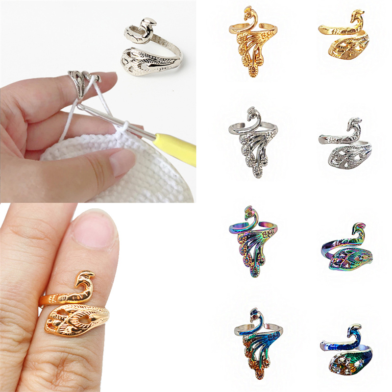Finger Wear Knitting Loop Crochet Thimble Ring Guides Ring Finger New Yarn  Guides Knitting Tools – the best products in the Joom Geek online store