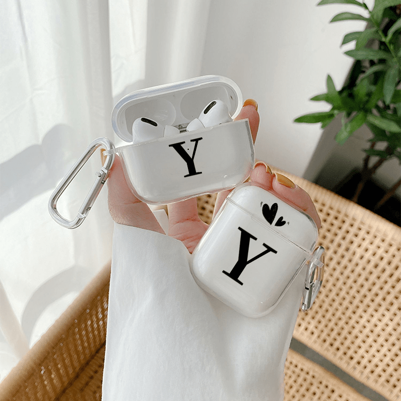 Letter Y Heart Graphic Printed Headphone Case For Airpods1 2