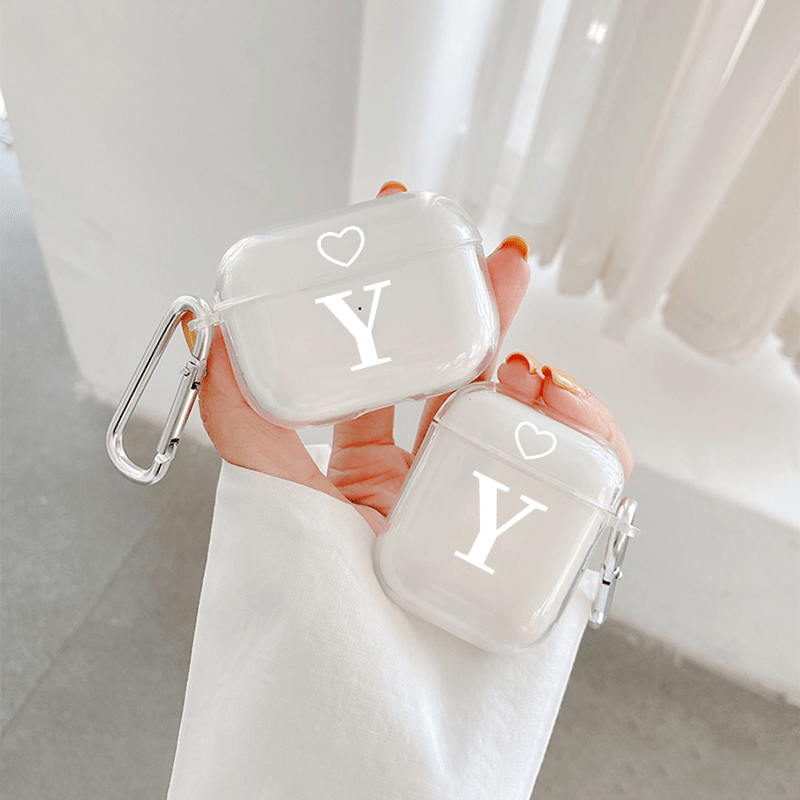 Letter Y Heart Graphic Printed Headphone Case For Airpods1 2