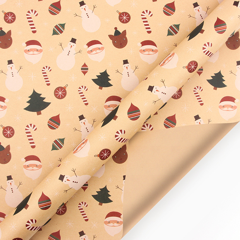 Retro Kraft Printed Christmas Tissue Paper - 102 Sheet Pack