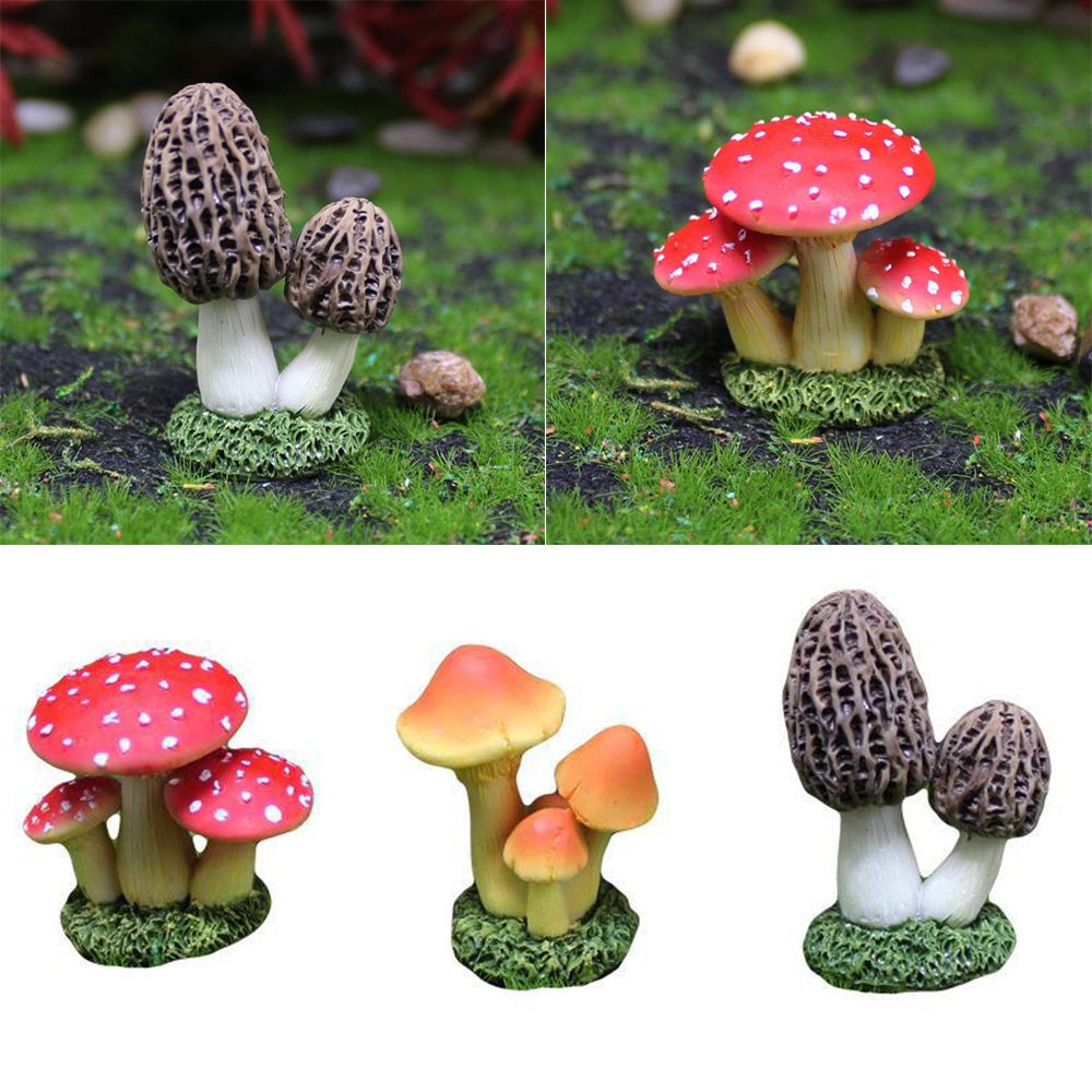 18 Pcs Wooden Simulated Mushroom Fake Mushrooms Terrarium