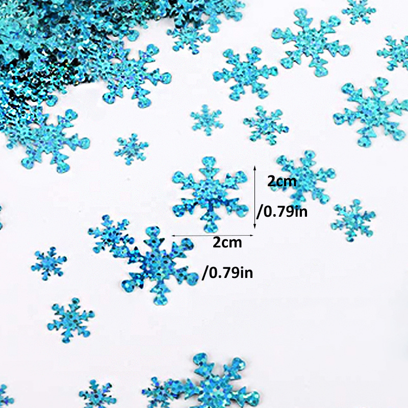 1200Pcs Blue and White Snowflake Confetti Winter Snowflake Table Confetti,  Snowflake Confetti for Tables Winter Wonderland Snowflake Confetti for