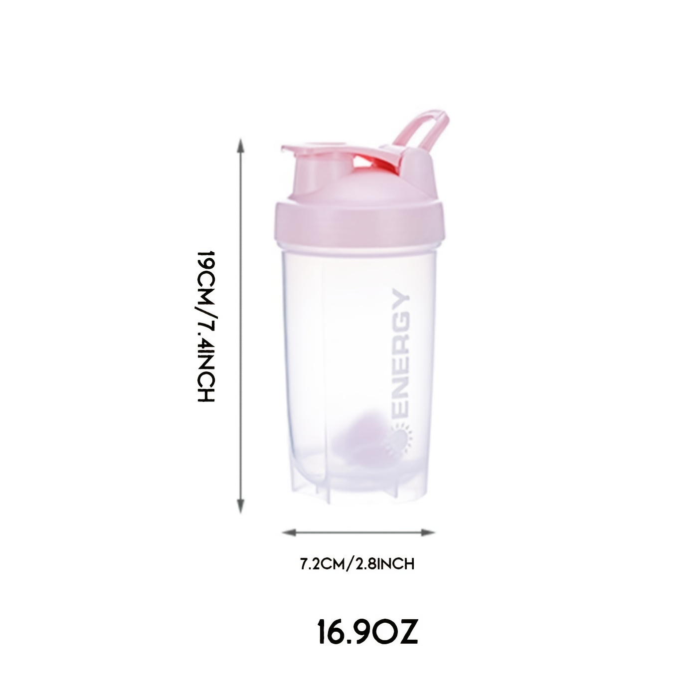1pc Shake Cup 500ml Protein Shaker Bottle With Scale Plastic Portable  Fitness Sports Cup