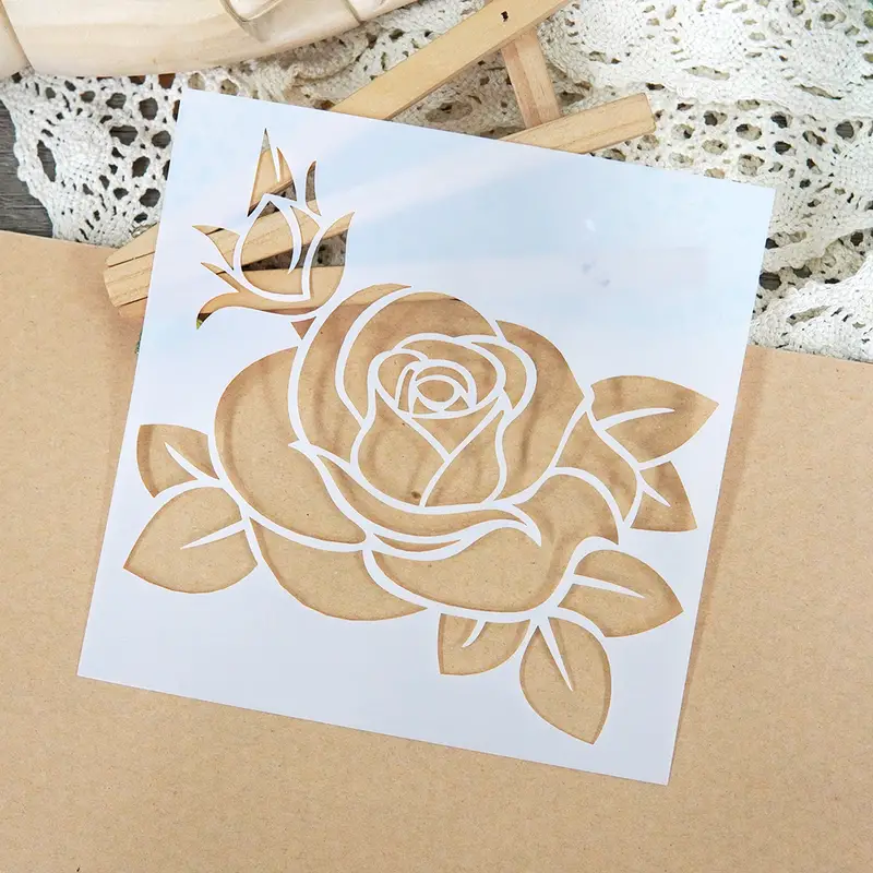 Create Beautiful Rose Patterns With Diy Stencils Wall - Temu