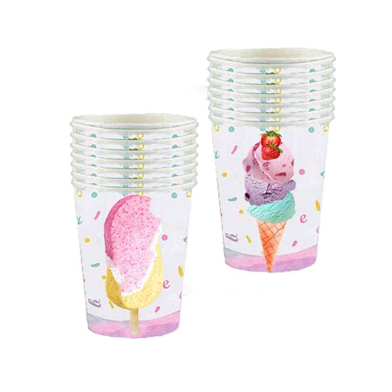 Vajilla Desechable Fiesta Temática Helado Verano Taza Papel - Temu