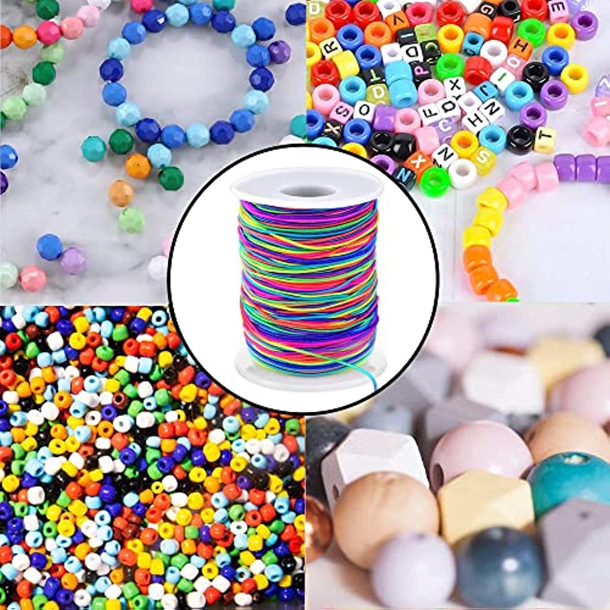 1pc Non-elastic Rainbow Beading Cord, Colorful Crafting Thread String Cord  For Jewelry Making Bracelet Necklace DIY Craft Bead String Beading Crafting  Cords