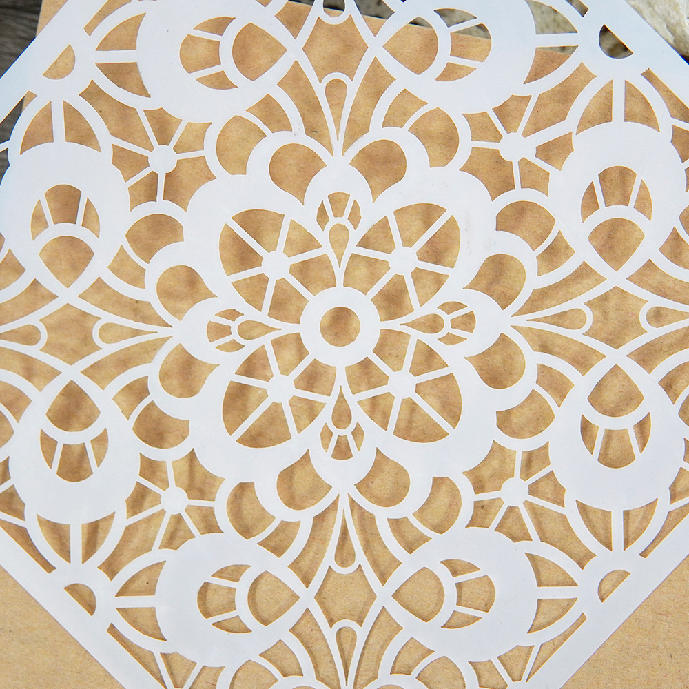 Scrapbook Stencils Flower Mandala Style Wall Painting Album Card Paper  Template