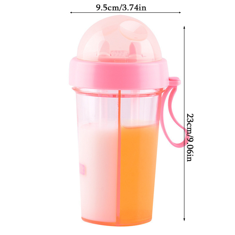 Dual Use Water Bottle 600ml Innovative Dual Use Water Bottle Straw Water Cup for Home Outdoor Camping Sport(Black)