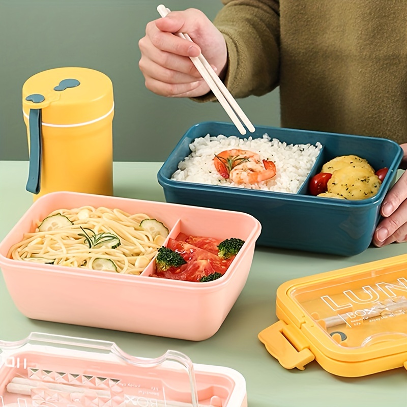 Portable 2 Layer Lunch Box with Spoon & Chopsticks