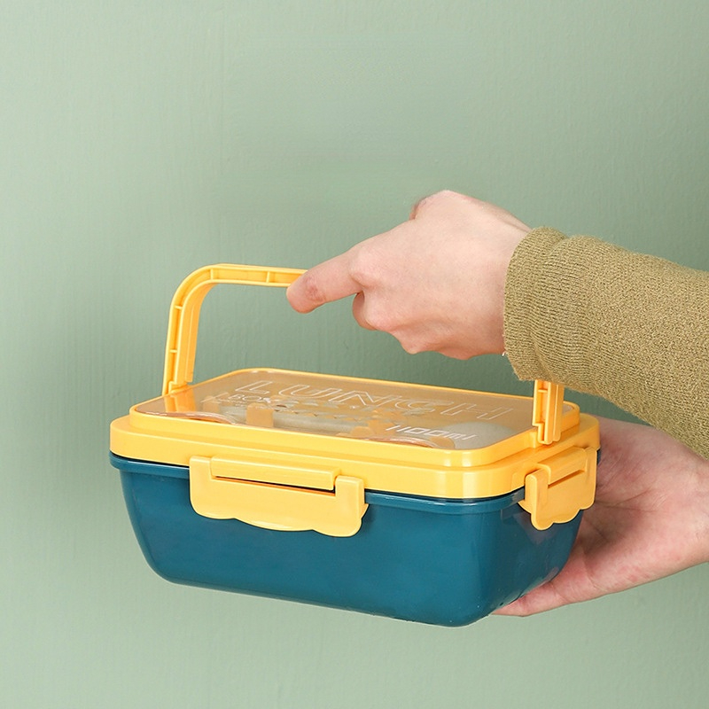 Portable 2 Layer Lunch Box with Spoon & Chopsticks