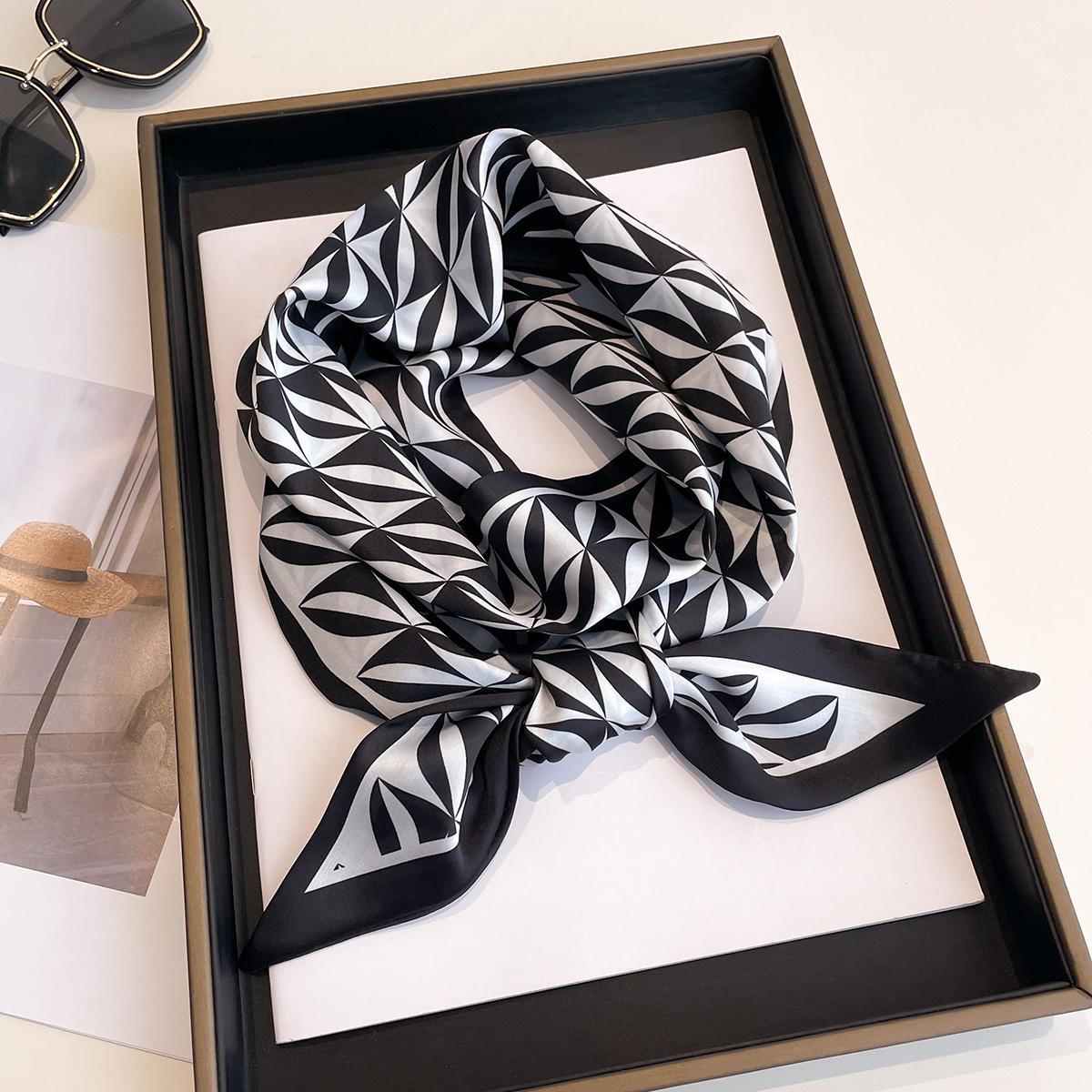 Plaid Print Skinny Scarf Neck Tie Imitation Silk Twilly Scarf Satin  Neckerchief Women's Decorative Hair Ribbon Handle Bag Wraps - Temu