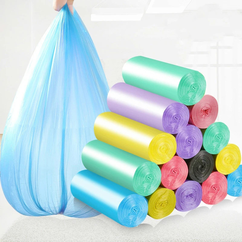 1 Roll, 15 Bags] Thickened Drawstring Closure Disposable Garbage Bags For  Kitchen Household, With Automatic Pulling Function