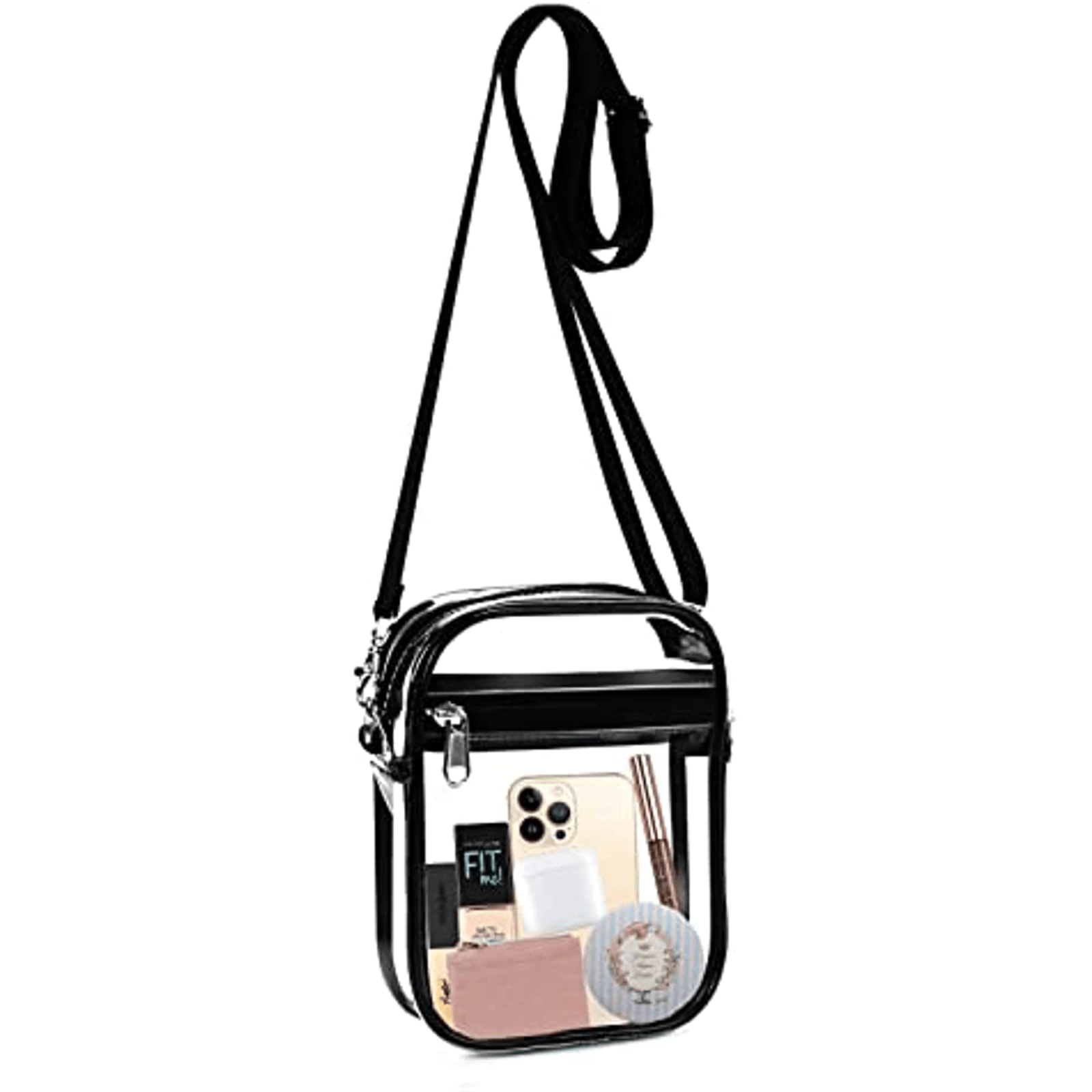 The Stadium Clear Cross Body Bag Black