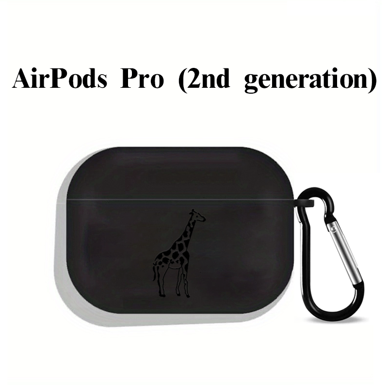 Black & White Giraffe Graphic Pattern Headphone Case For Airpods1/2,  Airpods3, Pro, Pro (2nd Generation), Gift For Birthday, Girlfriend,  Boyfriend, Friend Or Yourself, Black Anti Fall Silicon For Headphone Case -  Temu