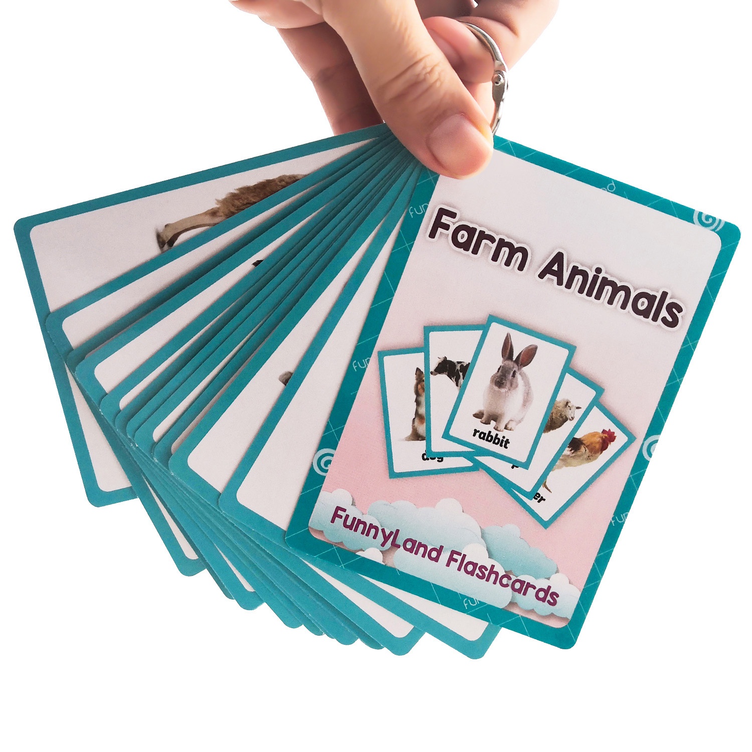 24 Farm Animals Cards, Montessori flashcards, Cute Farm Animals Flashcards,  Farm Animals Vocabulary