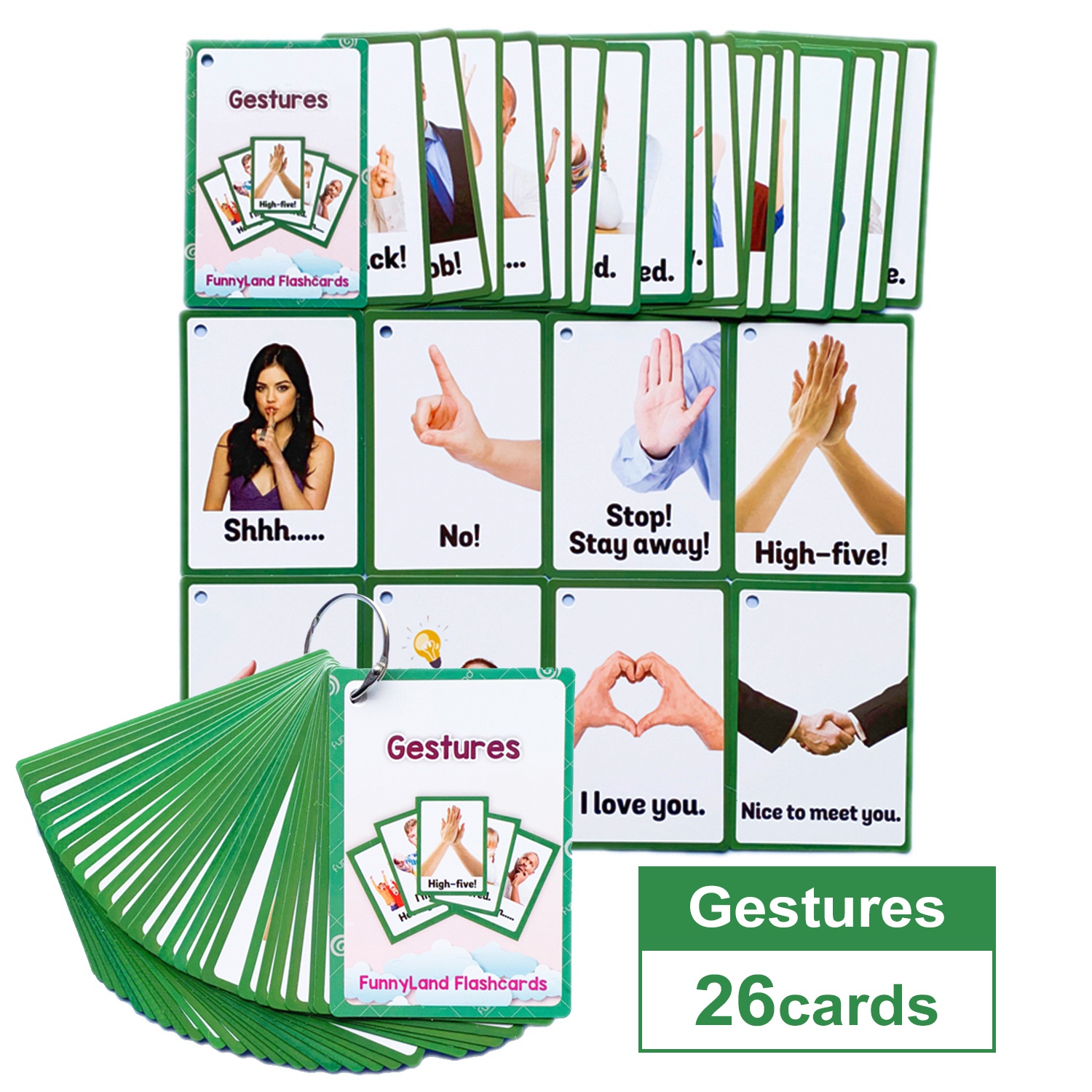 15 Cards Emotion Feeling English Learning Words Flash Cards - Temu