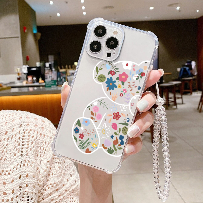 

Flowers Graphic Printed Phone Case With Lanyard For Iphone 14 13 12 11 Xs Xr X 7 8 6s Mini Plus Pro Max Se, Gift For Easter Day, Birthday, Girlfriend, Boyfriend, Friend Or Yourself