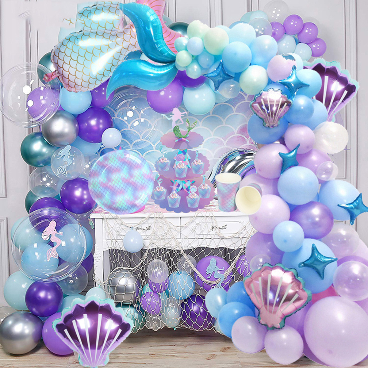 Ballons en aluminium papillon bleu 9 pièces/ensemble, 40 pouces + ensemble  de ballons en Latex, décoration de fête d'anniversaire, fournitures de  décoration de fête - Temu France