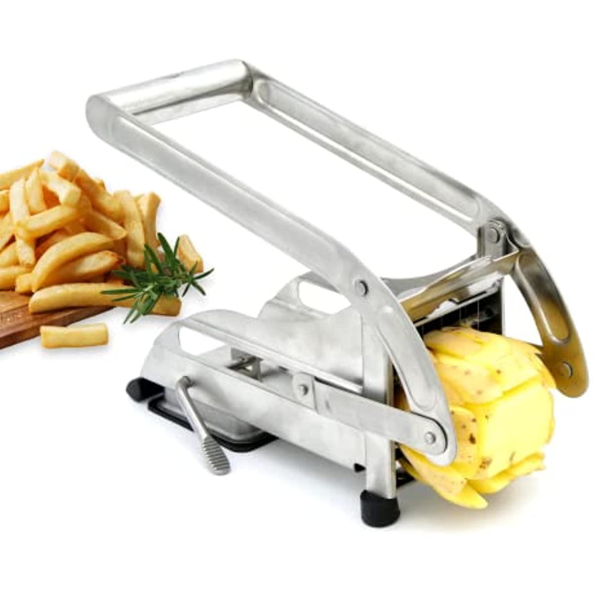 Potato Cutter Stainless Steel 2-blade French Fry Slicer With No-slip  Suction Base Perfect For Air Fryer Use Vegetable Chopper And Dicer  Temu Australia