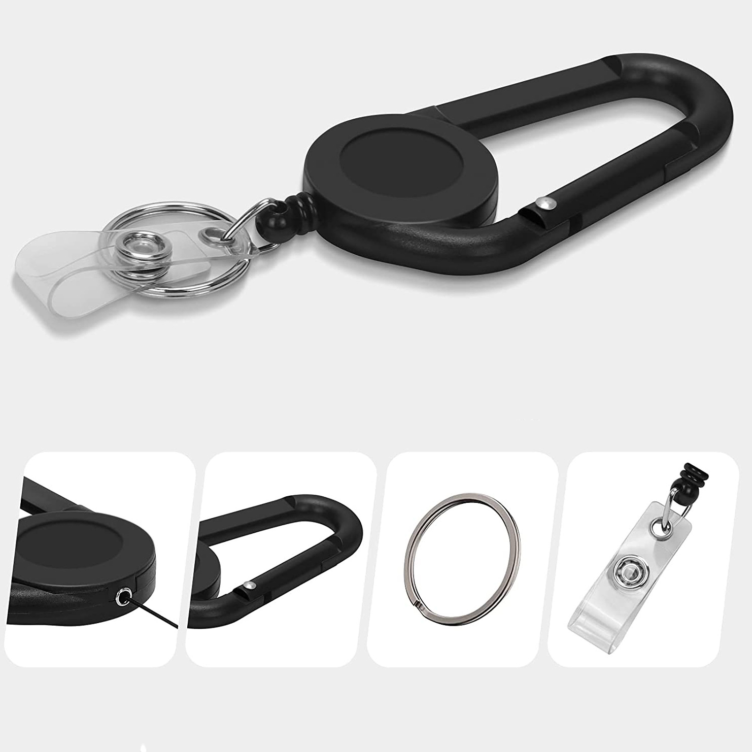 1pc Mens Id Card Key Chain Lanyard Clip Key Ring Retractable Pull Name Tag  Recoil Badge Belt Rope Holder Heavy Duty Keyring Ideal Choice For Gifts, Check Out Today's Deals Now