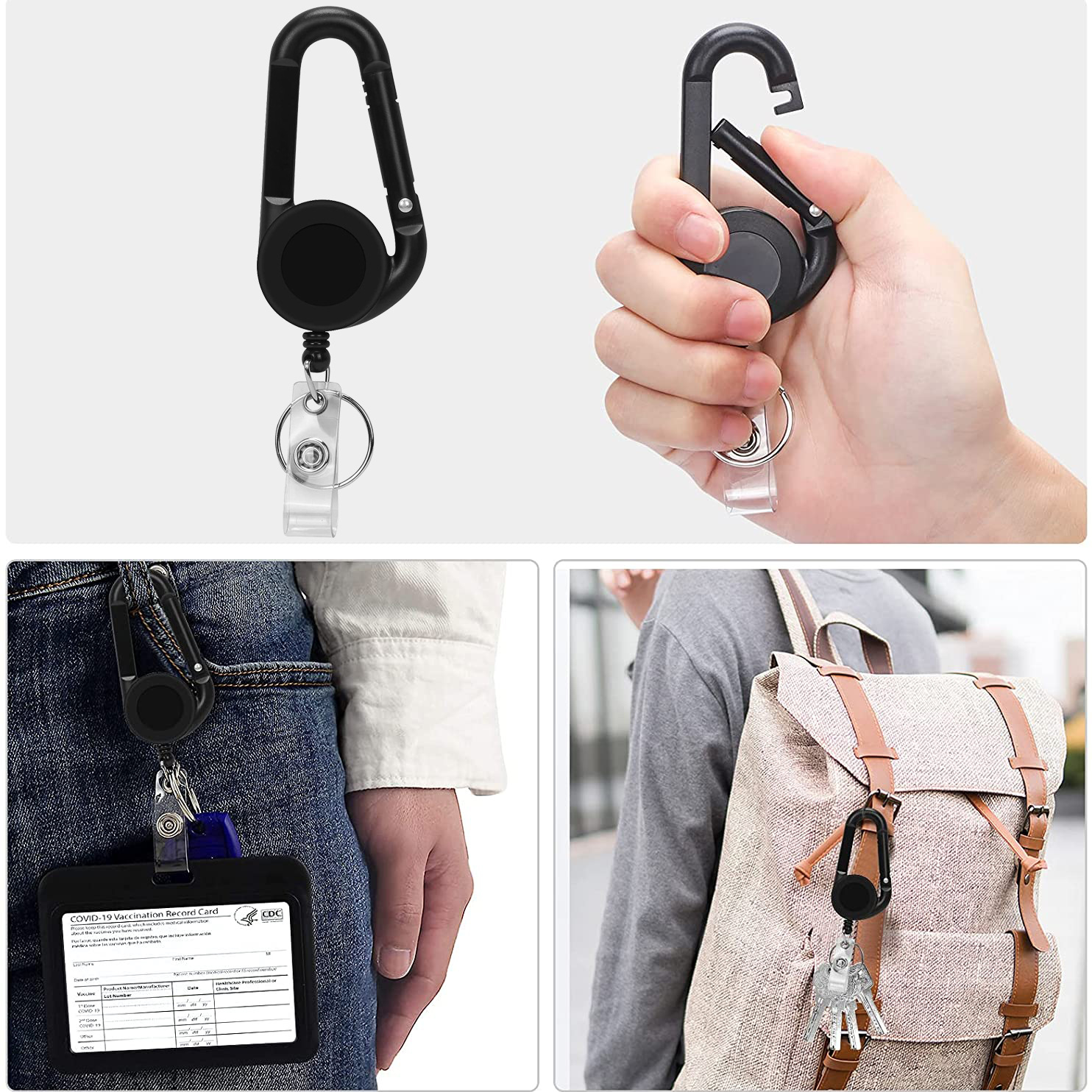 Retractable Keyrin Keychain Work Card Clip Easy Pull Anti Lost ID Card Key  Chain Clips Lanyard Name Tag - AliExpress