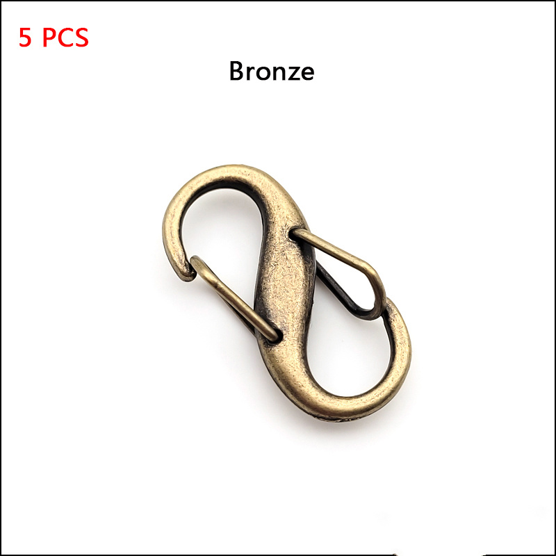 S Type Shape Double Buckle Key Ring Snap Clasp Trigger Hook for
