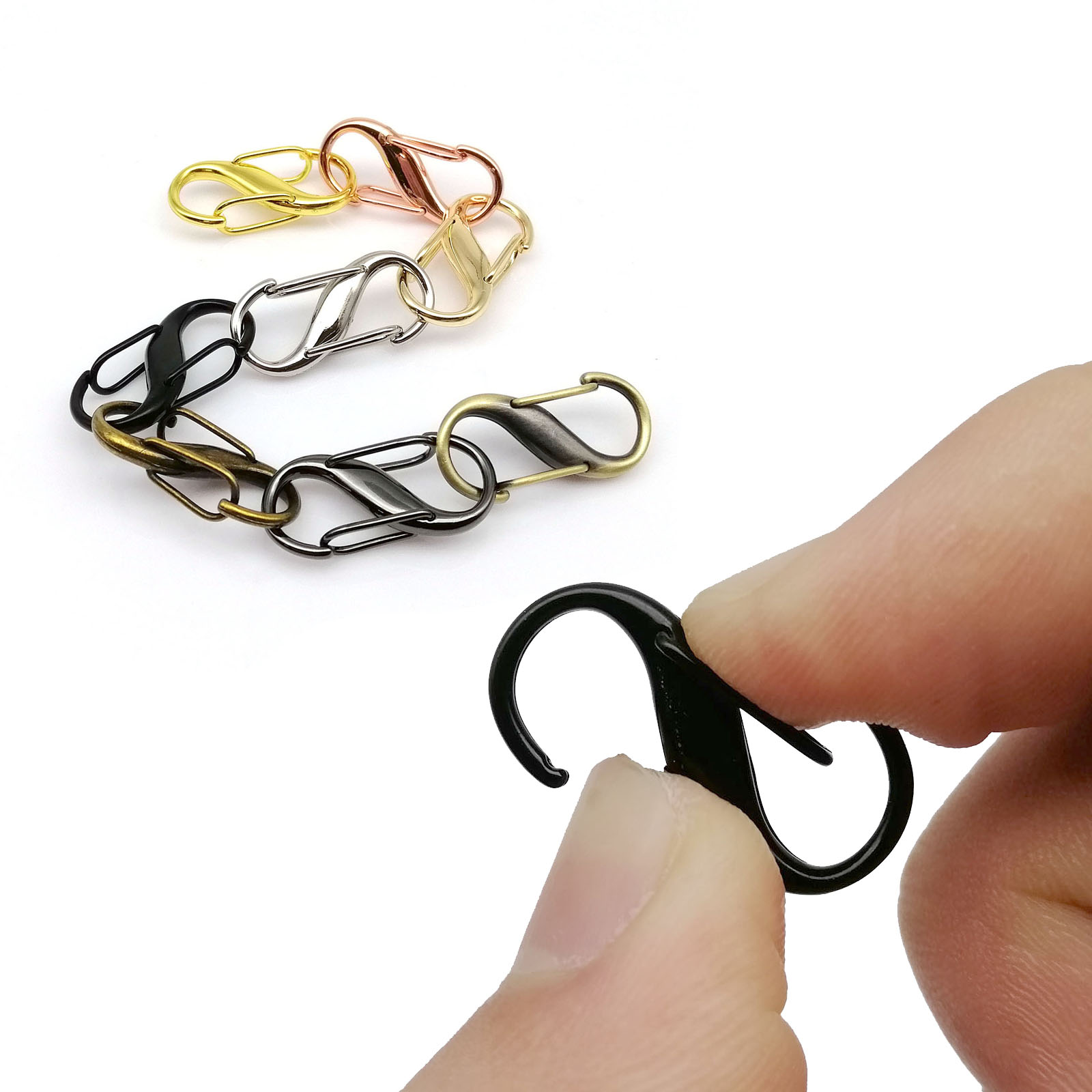 S Type Shape Double Buckle Key Ring Snap Clasp Trigger Hook For Repair  Connect Shorten Leather Bag Shoulder Chain Strap Pendant - Temu Oman