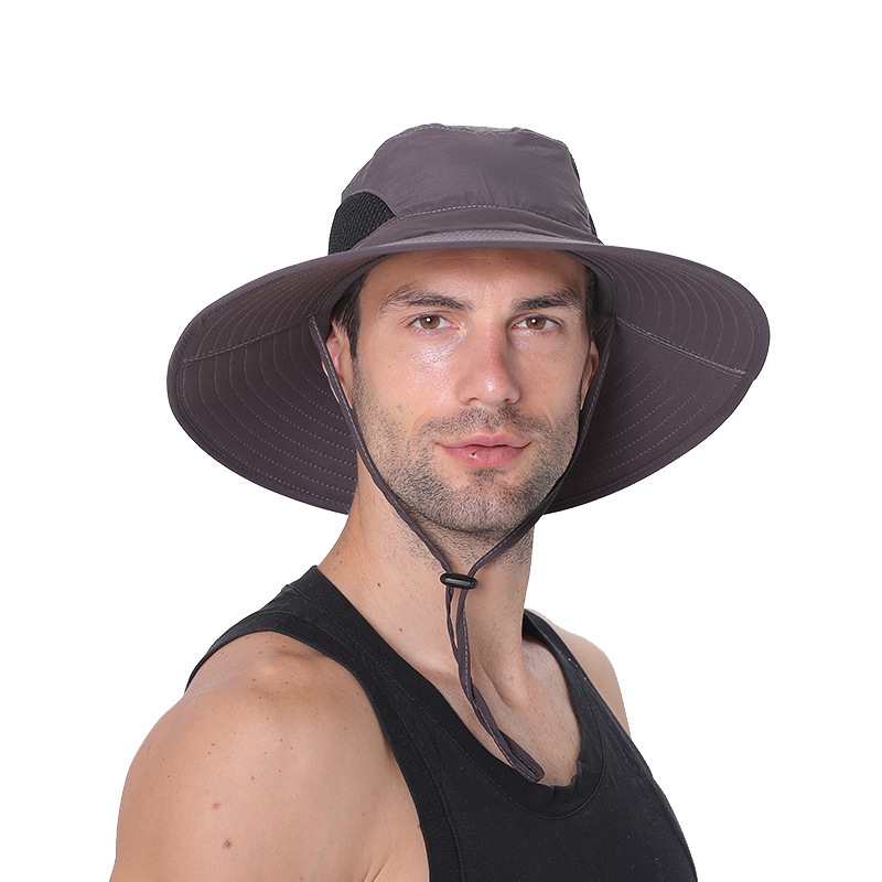 Mens Summer Bucket Hat For Outdoor Uv Protection Cotton Mesh