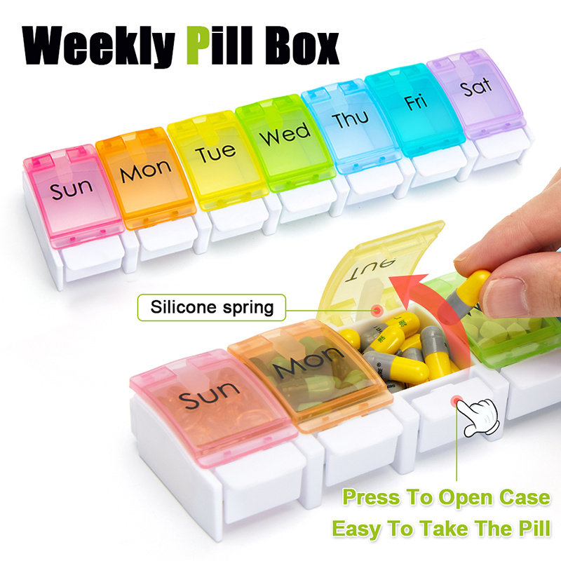 1pc Weekly Pill Box Tablet Holder Medicine Storage Case Drug - Temu ...