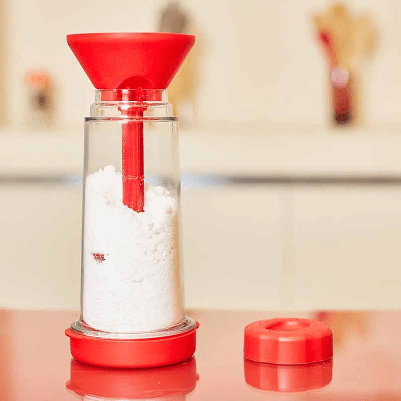 Kitchen Flour Sieve Handheld Semi-automatic Sugar Sifter Powder Shaker  Handle Measuring Cup Making Tool Baking kitchen tools - AliExpress