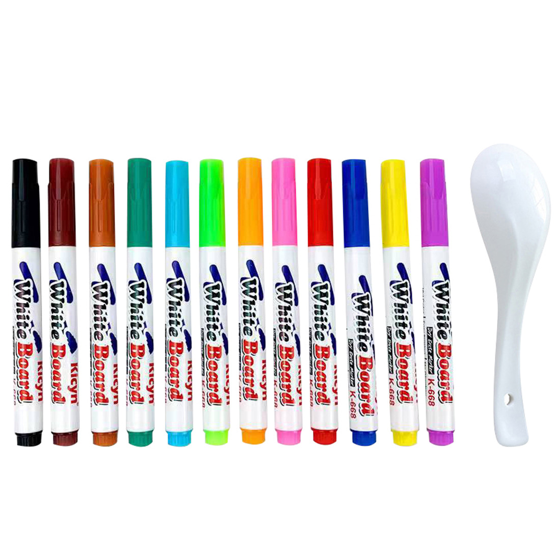 12pcs Pen With a spoon Children's Magical Water Painting Pen Floating  Doodle Pen Colorful Mark Pen Whiteboard Markers Water Drawing Early  Education Toys