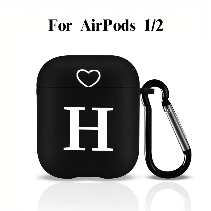 Letter H & Heart Graphic Printed Headphone Case For Airpods1/2