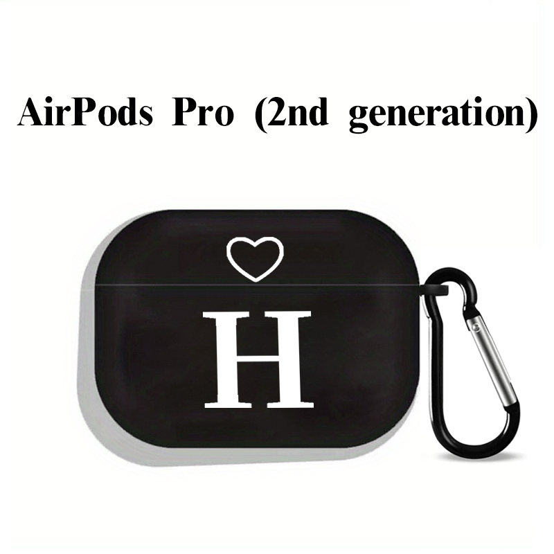 Letter H & Heart Graphic Pattern Earphone Clear Case For Airpods1/2,  Airpods3, Pro, Pro (2nd Generation), Gift For Birthday, Girlfriend,  Boyfriend, Friend Or Yourself, Black Anti-fall Silicon - Temu Australia