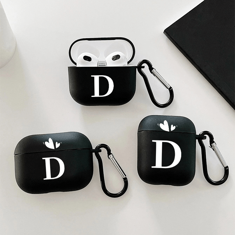 

Letter D & Heart Graphic Printed Earphone Protective Case, Silicone Earphone Case For Airpods 1/2/3, Airpods Pro 1/2