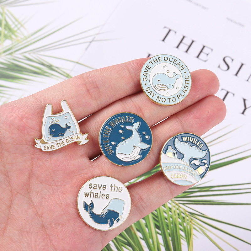  Protect Oceans Enamel Pin,1PCS Environmentalist Enamel