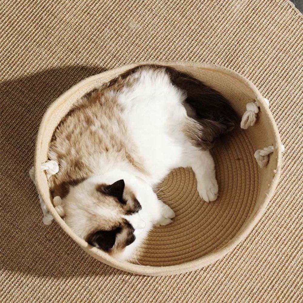 Handmade Straw Woven Cat Scratch Board Pet Soft Warm Pad for