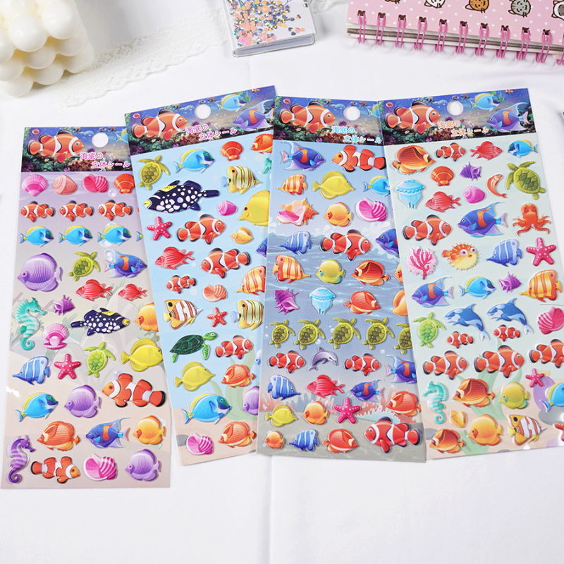 Kawaii Animal Party Sea World 3D Puffy Sticker Cute Stickers