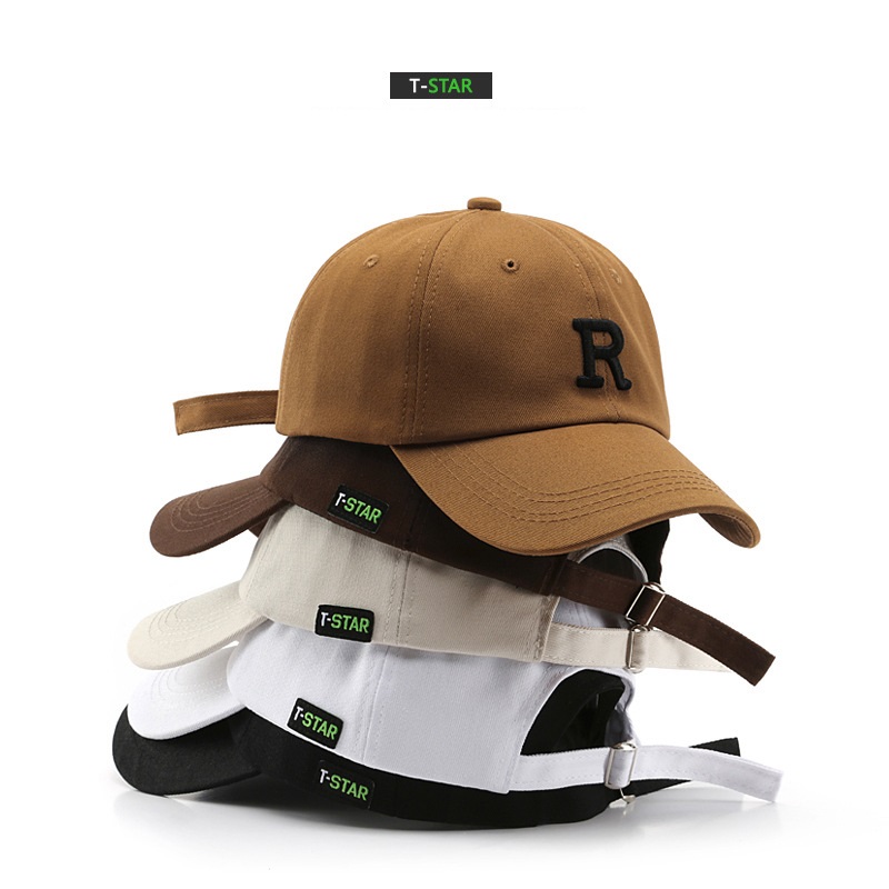 R Embroidery Baseball Cap Solid Casual Dad Hat Unisex Sun Hats