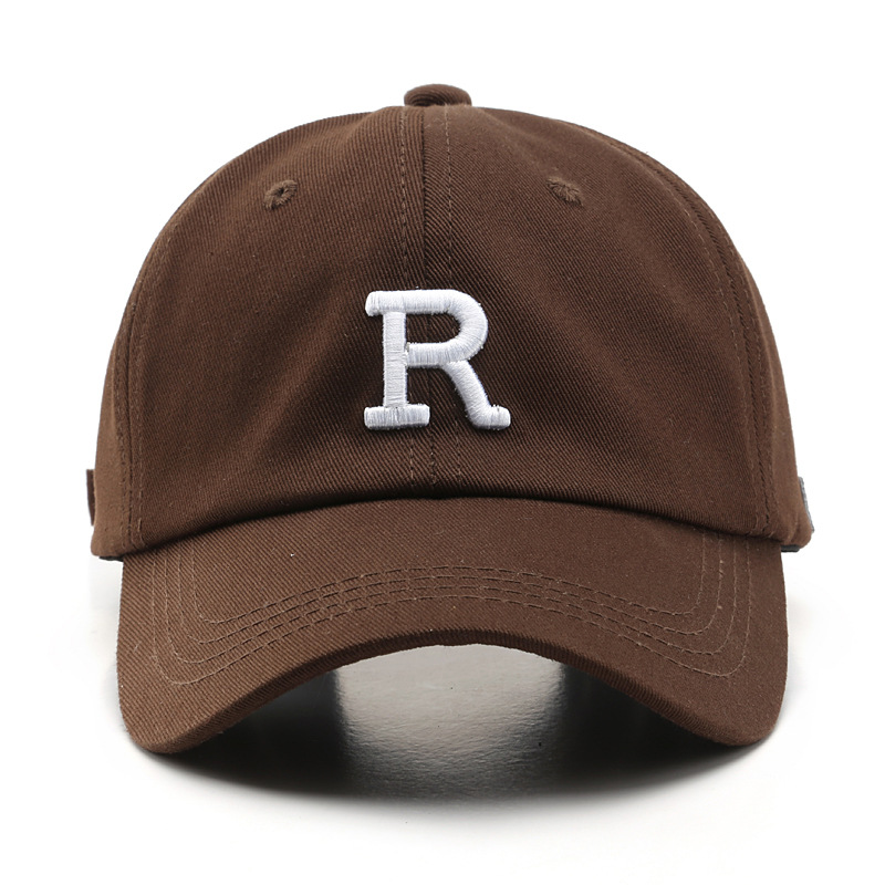 R Embroidery Baseball Cap Solid Casual Dad Hat Unisex Sun Hats