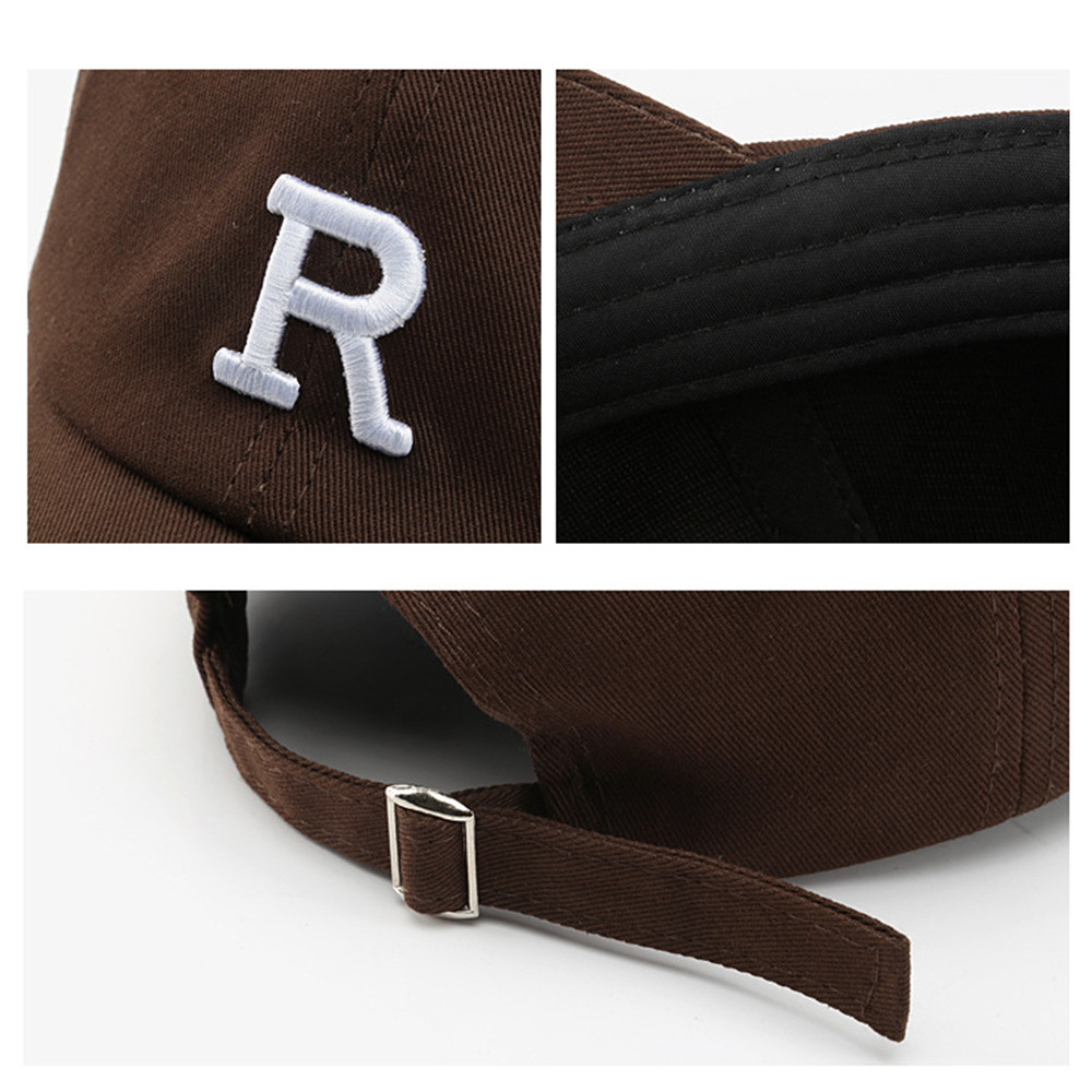 R Embroidery Baseball Cap Solid Casual Dad Hat Unisex Sun Hats