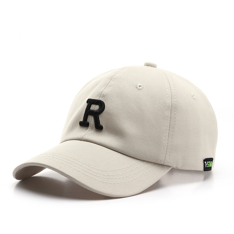 R Embroidery Baseball Cap Solid Casual Dad Hat Unisex Sun Hats