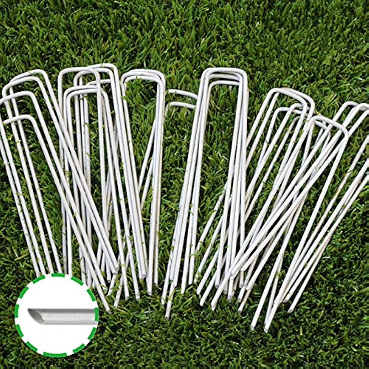 

50pcs Galvanized Steel Garden Stakes Staples Securing Pegs For Securing Fabric Landscape Fabric Netting Ground Sheets And Fleece, 6 Inches